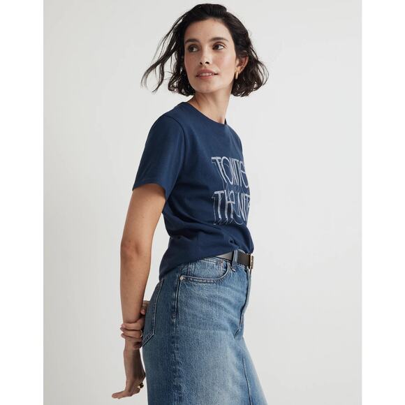 MADEWELL Tonite's The Nite Graphic Softfade Cotton Crewneck Relaxed Tee Small - Picture 3 of 7